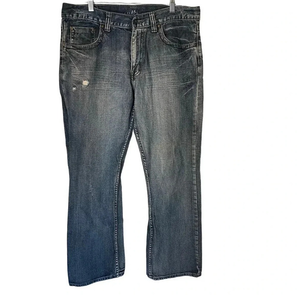 Flypaper Jeans Boot Cut Dark Washed Cotton Blue Pockets Mens Size W34xL32 - Picture 1 of 9